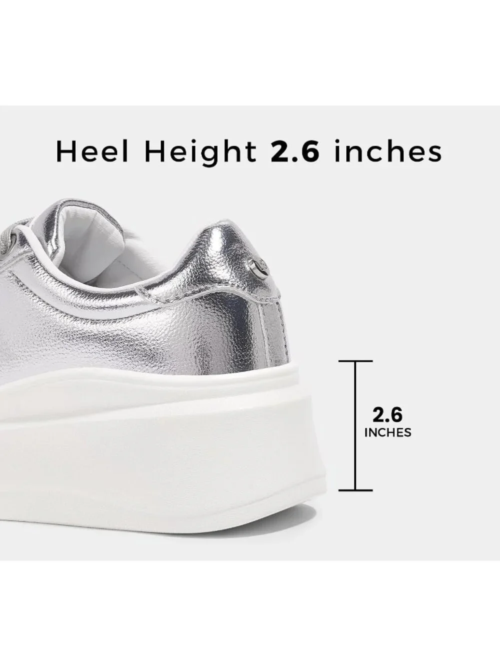 🆕Women's Silver Platform Fashion Sneakers Classic Low Top Thick Sole Casual